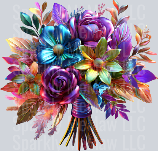 jewel tone floral clipart (40) UV DTF Decal