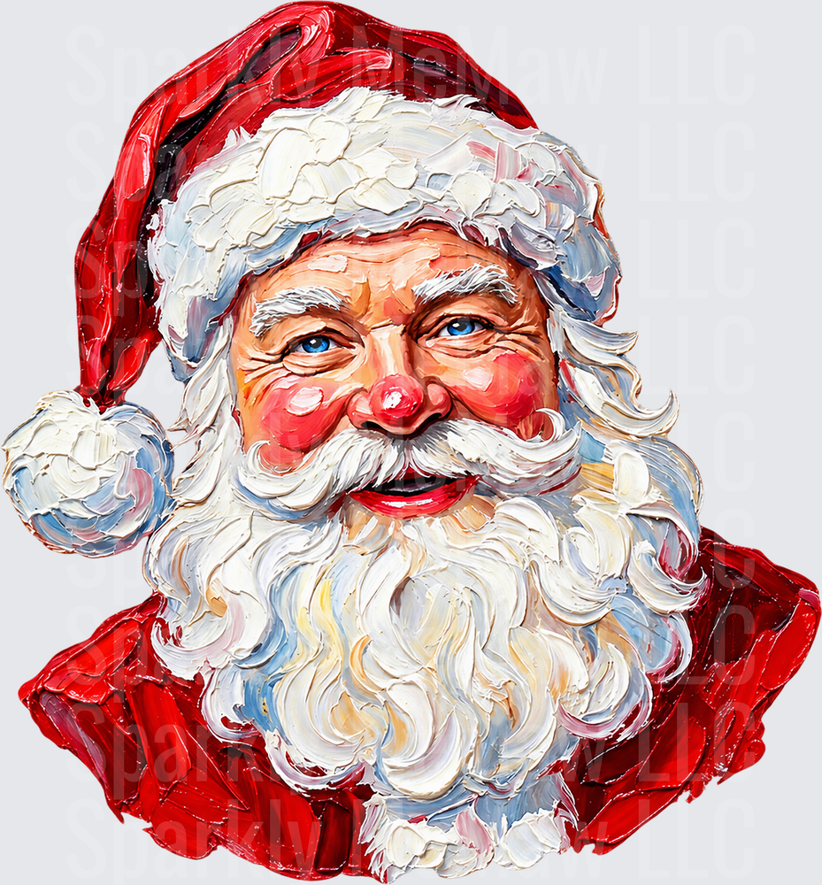 Santa Claus Oil Painting Portrait UV DTF Decal