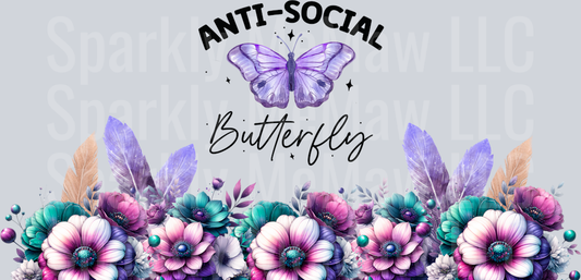 Anti Social Butterfly 16 oz UV DTF Wrap