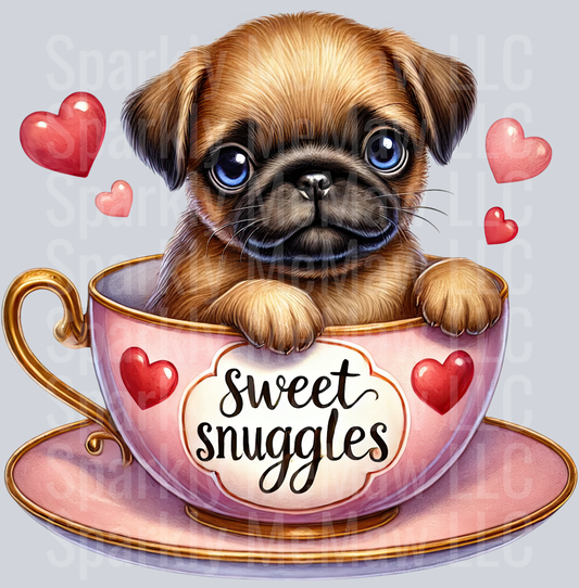 Valentines Cup Puppy  UV DTF Decal 48