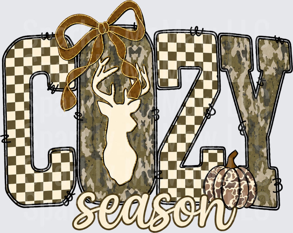 Cozy Season Deer Camo UV DTF Decal