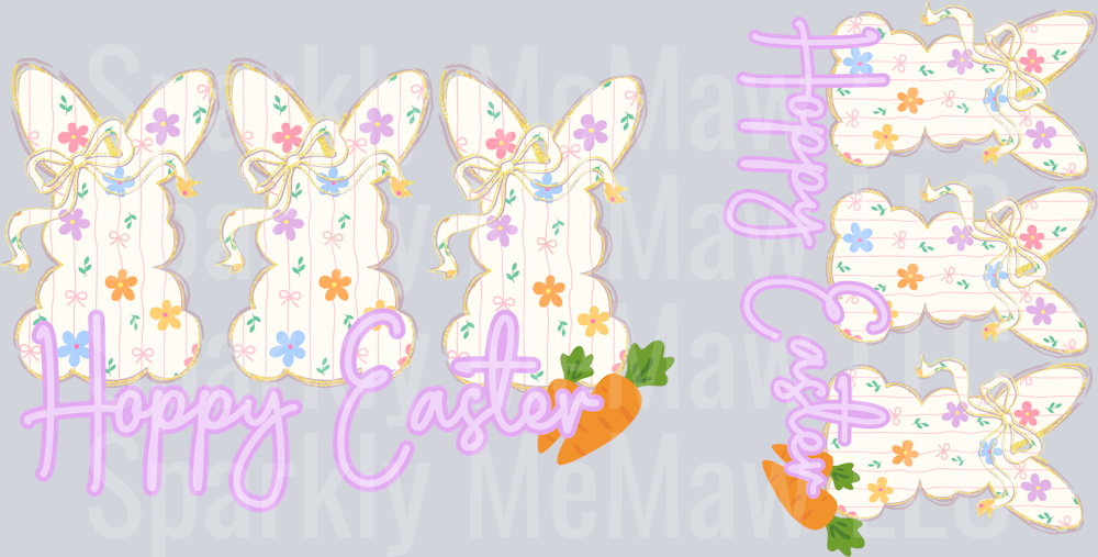 Happy Easter Decal Set  4  inch and 5 inch decal (one set)
