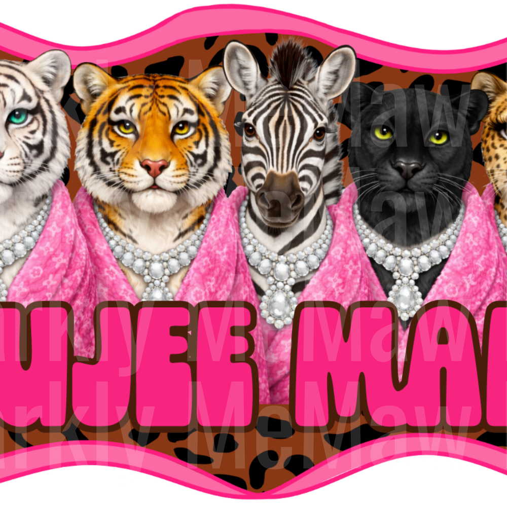 Boujee mama pink uv dtf decal