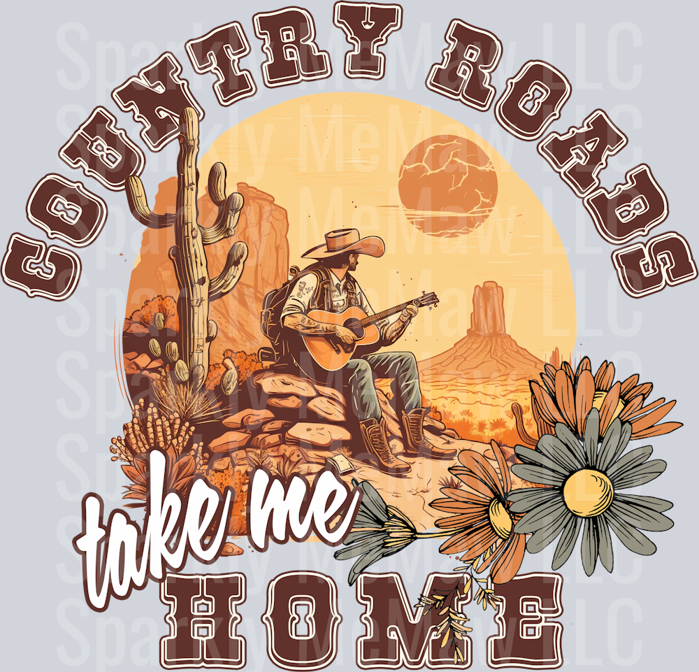Country Roads UV DTF Decal