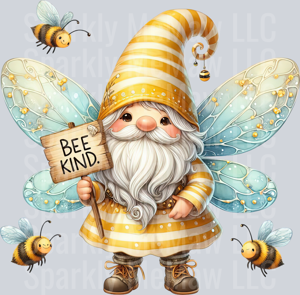 54 Bee Gnome UV DTF Clip Art Decal