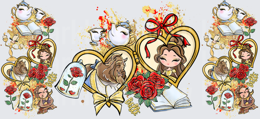Beauty and the Beast Belle UV DTF 16 OZ Wrap