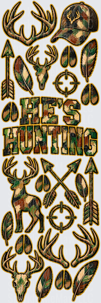 He's Hunting Camo Deer UV DTF Pen Wrap