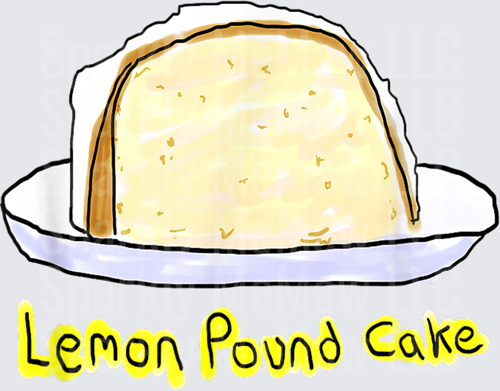 Lemon Pound Cake Slice on Plate UV DTF Decal