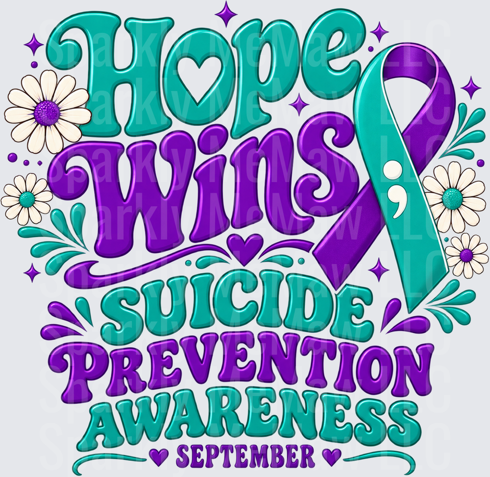 Hope Wins Suicide Prevention Awareness UV DTF Decal