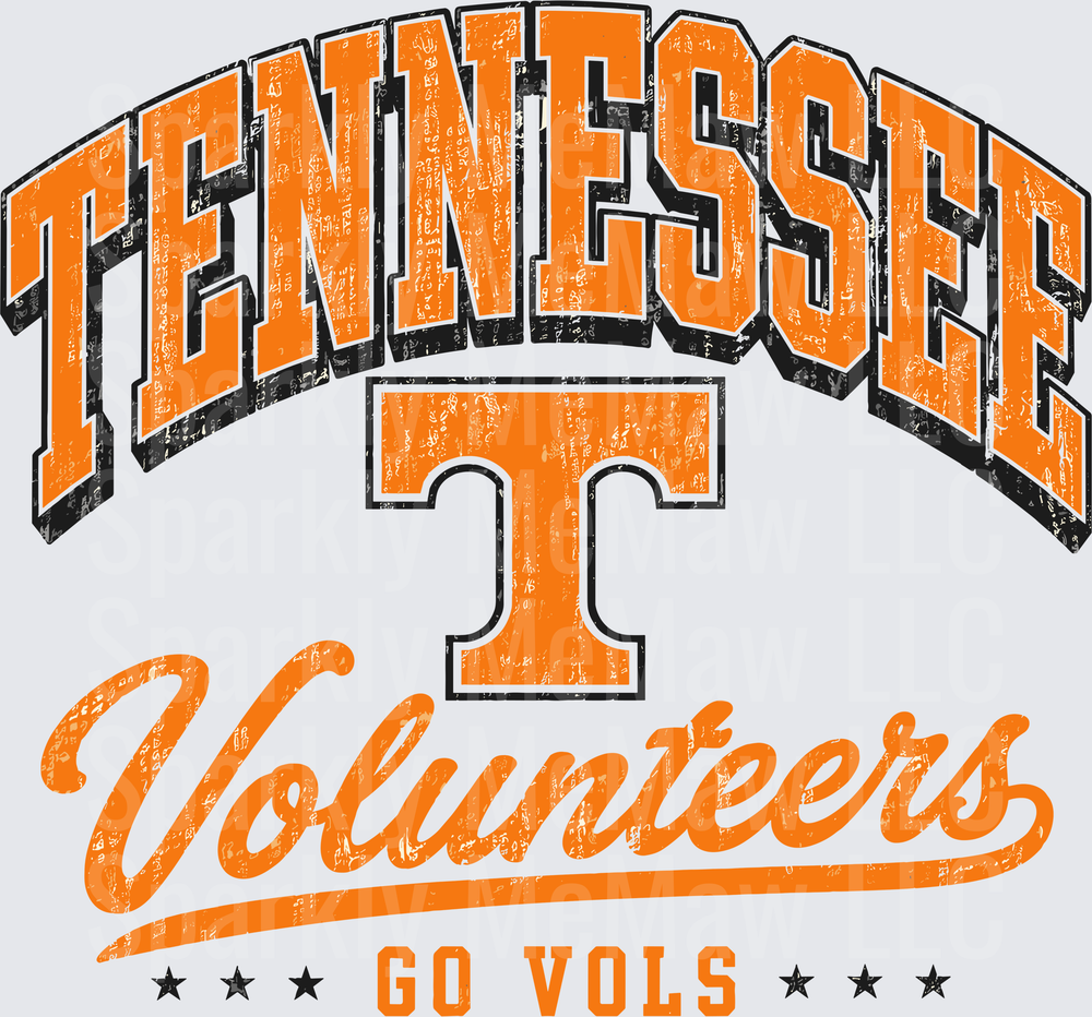 Tennessee Volunteers Go Vols UV DTF Decal