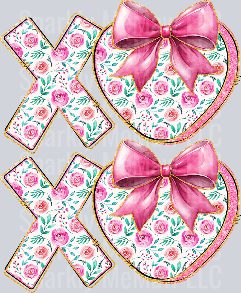 Floral XoXo DTF Transfer (Fabrics)