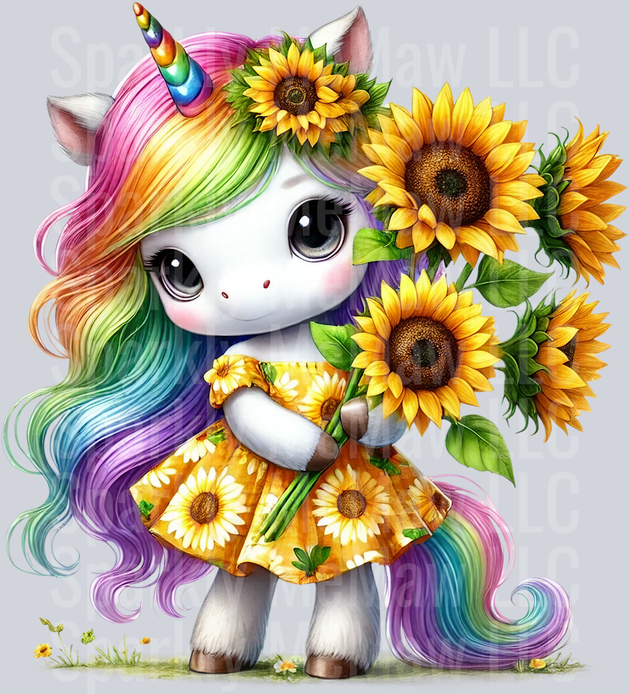 kawaii unicorn 2 Clip Art UV DTF Decal