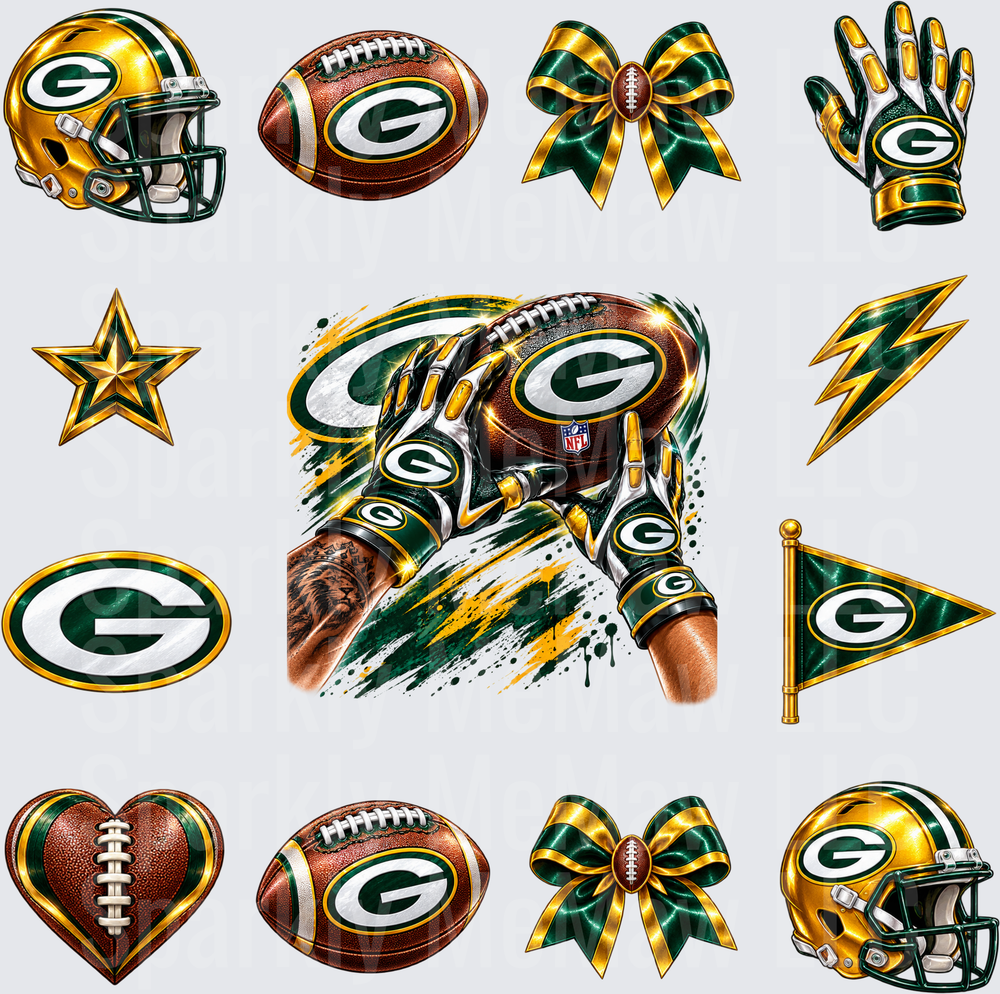 Green Bay Packers Fan Elements is a 10 inch cut and stick UV Decal Sheet