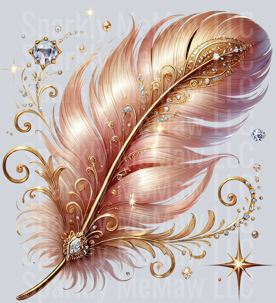 7 Fancy Feathers UV DTF Clip Art Decal
