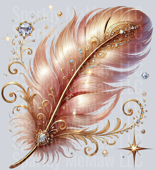 7 Fancy Feathers UV DTF Clip Art Decal