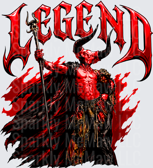 Legend 1985 Movie Lord of Darkness Red Demon Horned Devil Dark Fantasy Horror Art DTF Transfer for fabrics