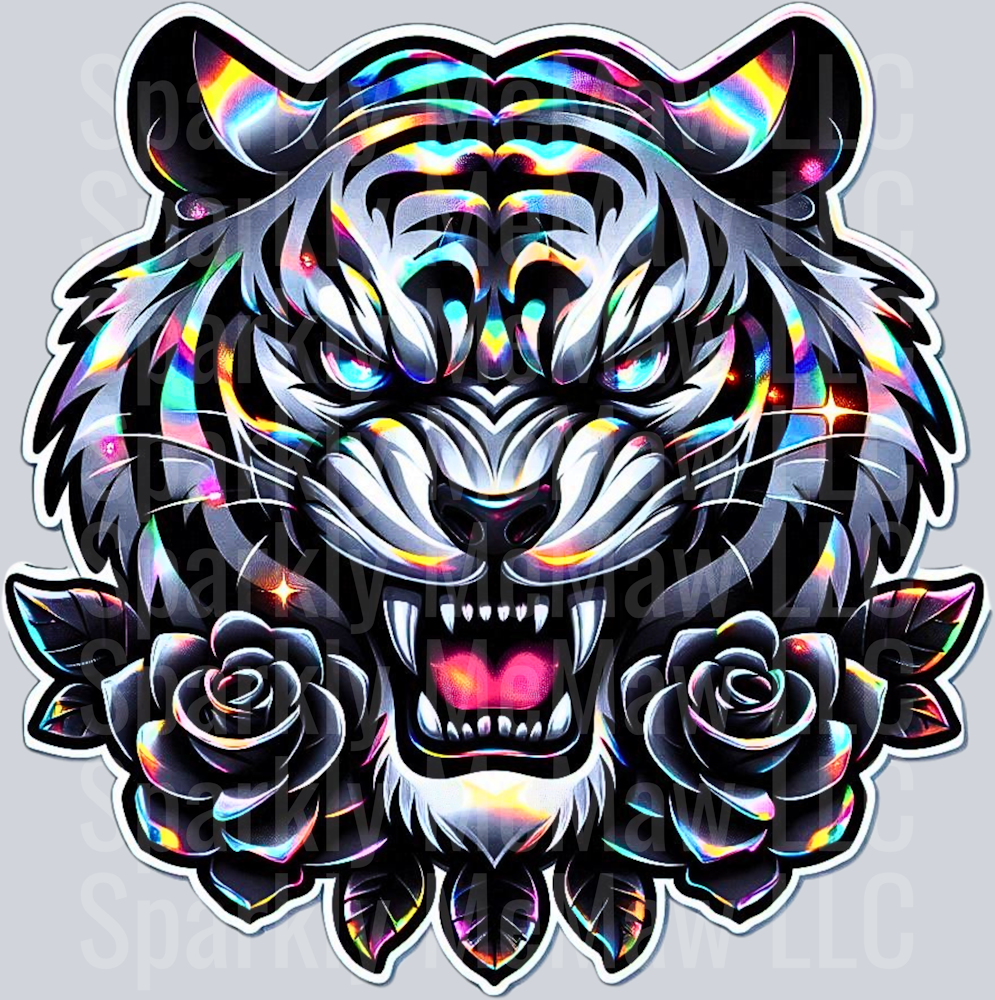 holo tiger UV DTF Decal