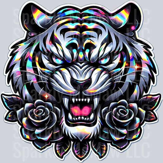 holo tiger UV DTF Decal
