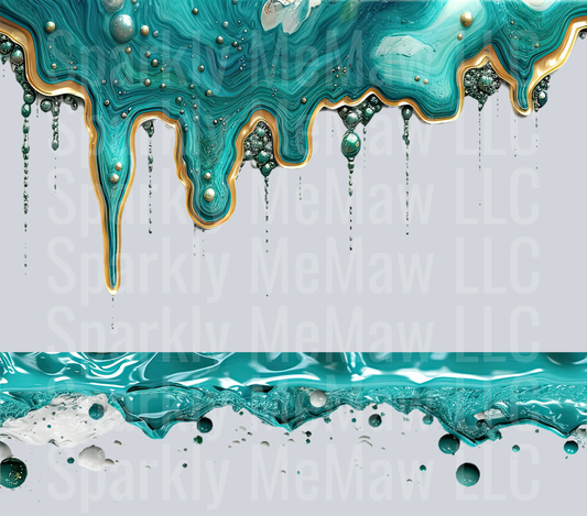 Turquoise Drip 1 10x10 UV DTF Sheet