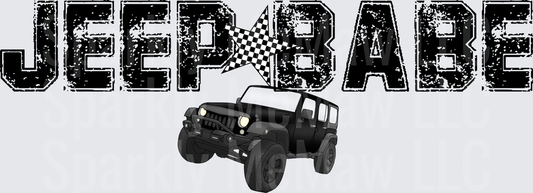 Jeep Babe Checkered Racing Flag 4x4 Off-Road UV DTF Decal