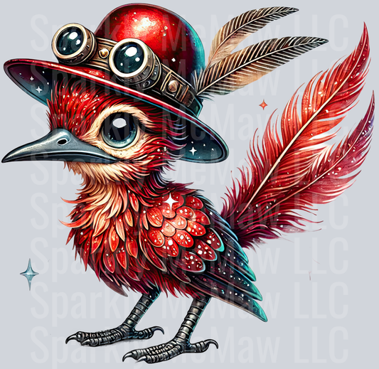 Red Road Runner SteamPunk UV DTF Decal 25