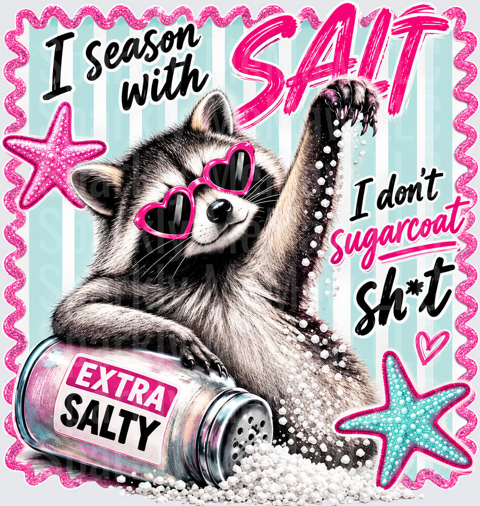 Salty Raccoon Extra Salty UV DTF Decal