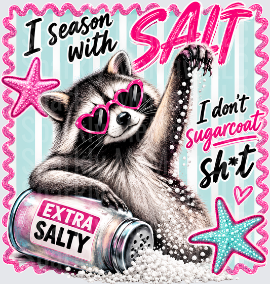 Salty Raccoon Extra Salty UV DTF Decal