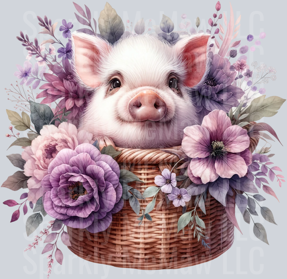 Pig 15 Clip Art UV DTF Decal