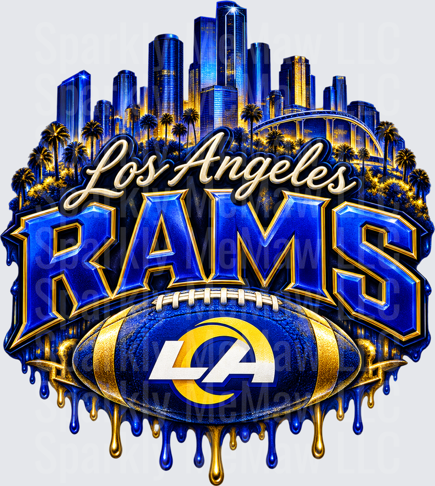 Los Angeles Rams Skyline Drip UV DTF Decal