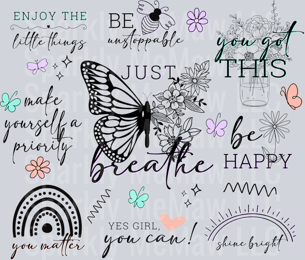 Just Breathe 10 inch UV DTF Sheet