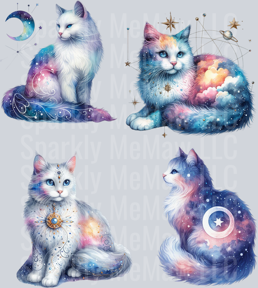 Watercolour.Cat.UV DTF Element Sheet