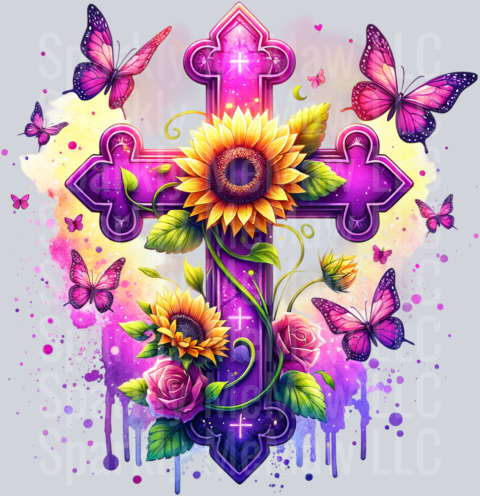 purple cross 6 Clip Art UV DTF Decal