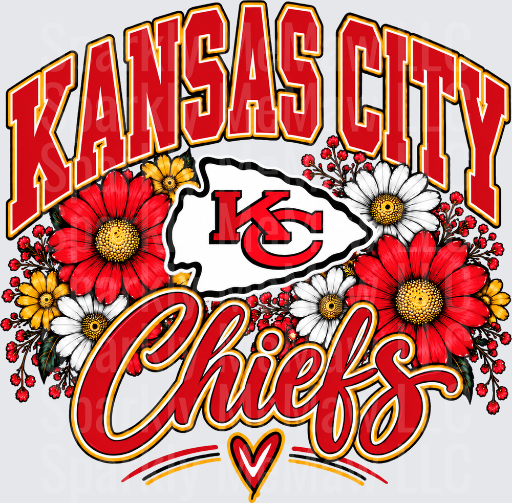 Kansas City Chiefs Floral UV DTF Decal