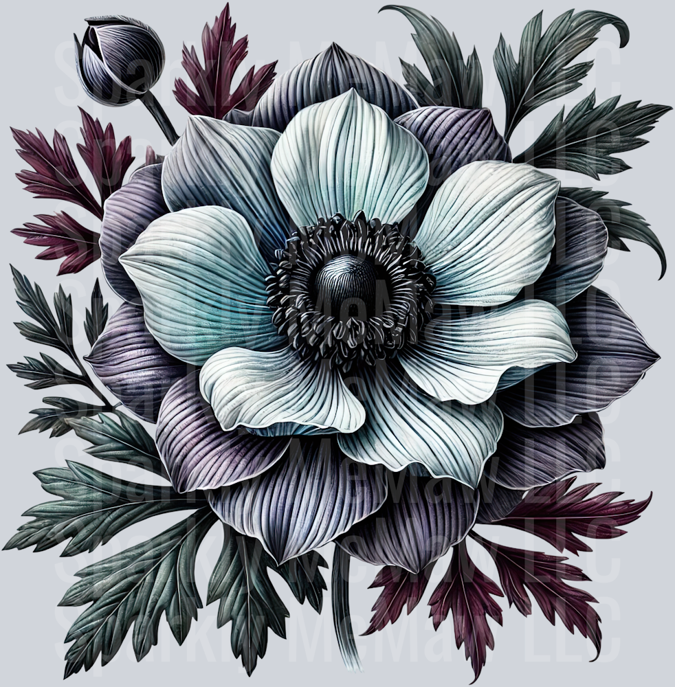20 Gothic Flowers Clip Art UV DTF Decal