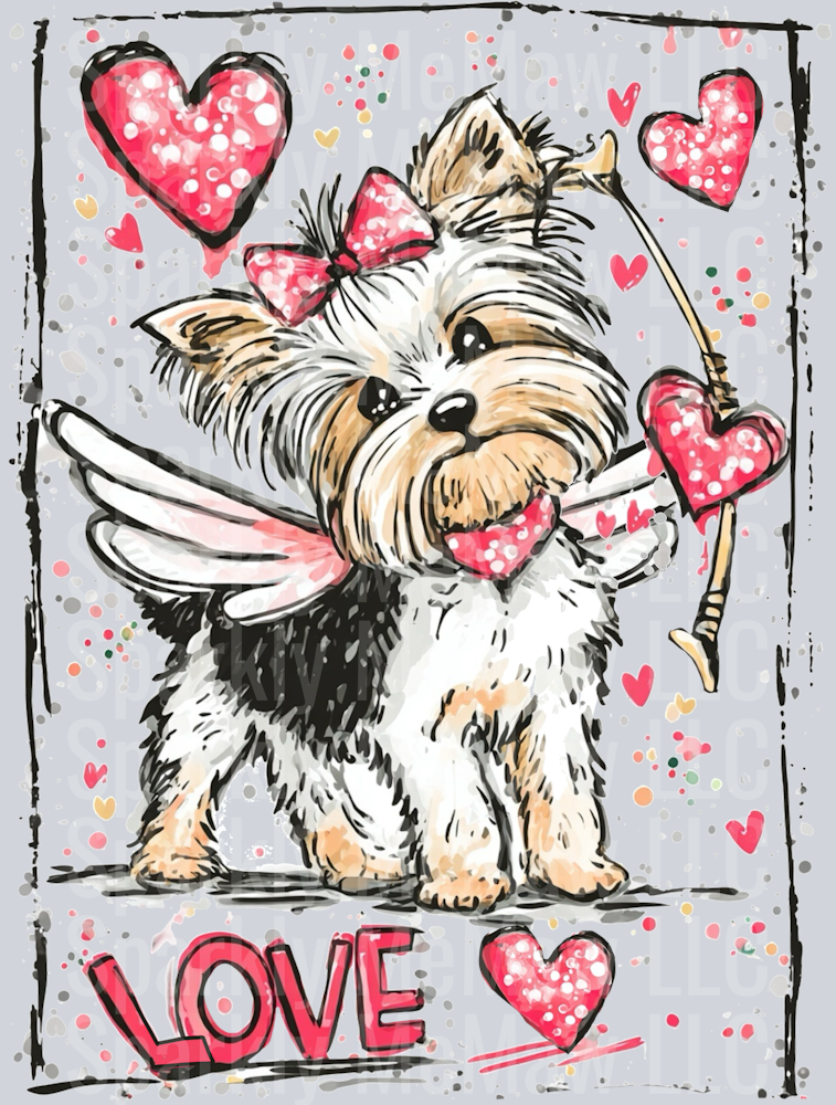 Love yorkie DTF Transfer (Fabrics)