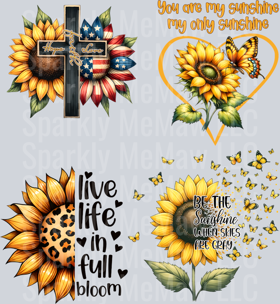 BloomingSunflower UV DTF Element Sheet