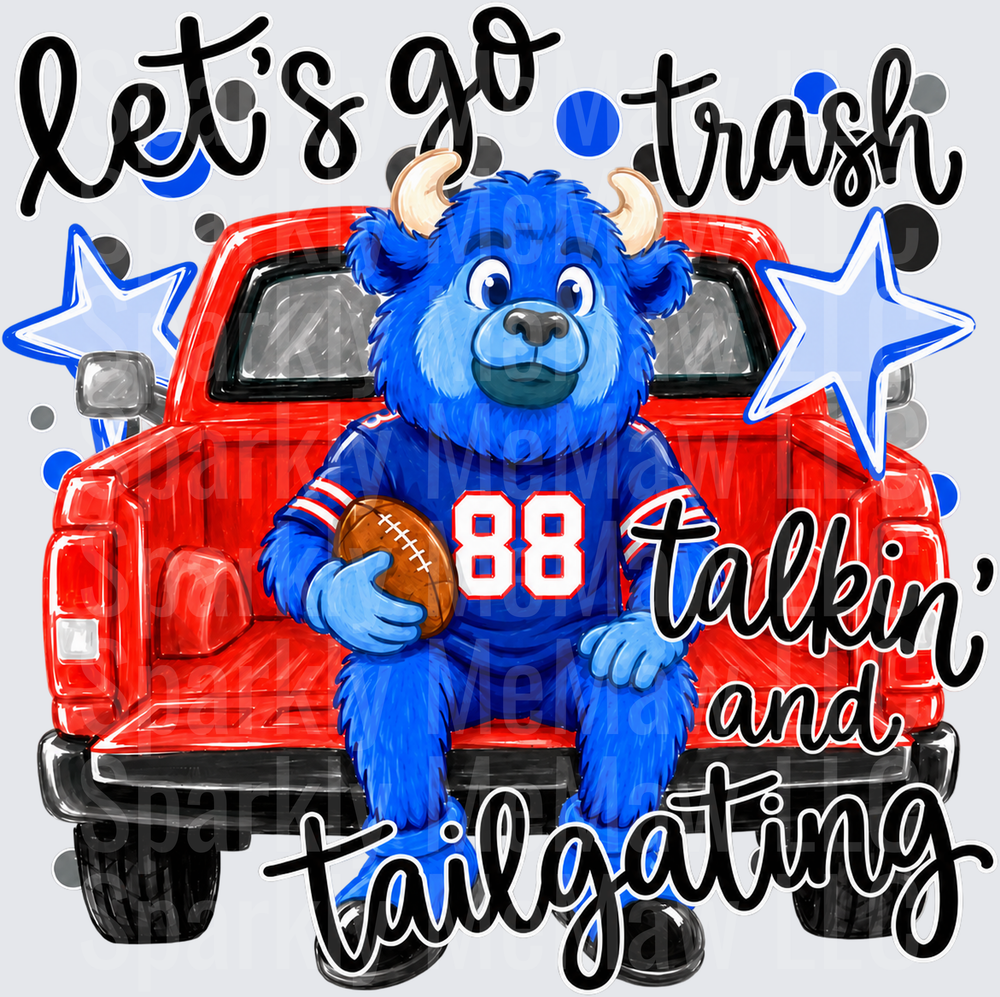 Blue Buffalo Football Tailgate Mascot UV Decal Decal