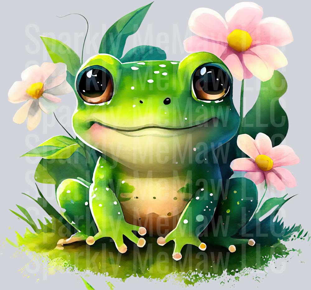 CuteLittleFrog02 UV DTF clip Art Decal