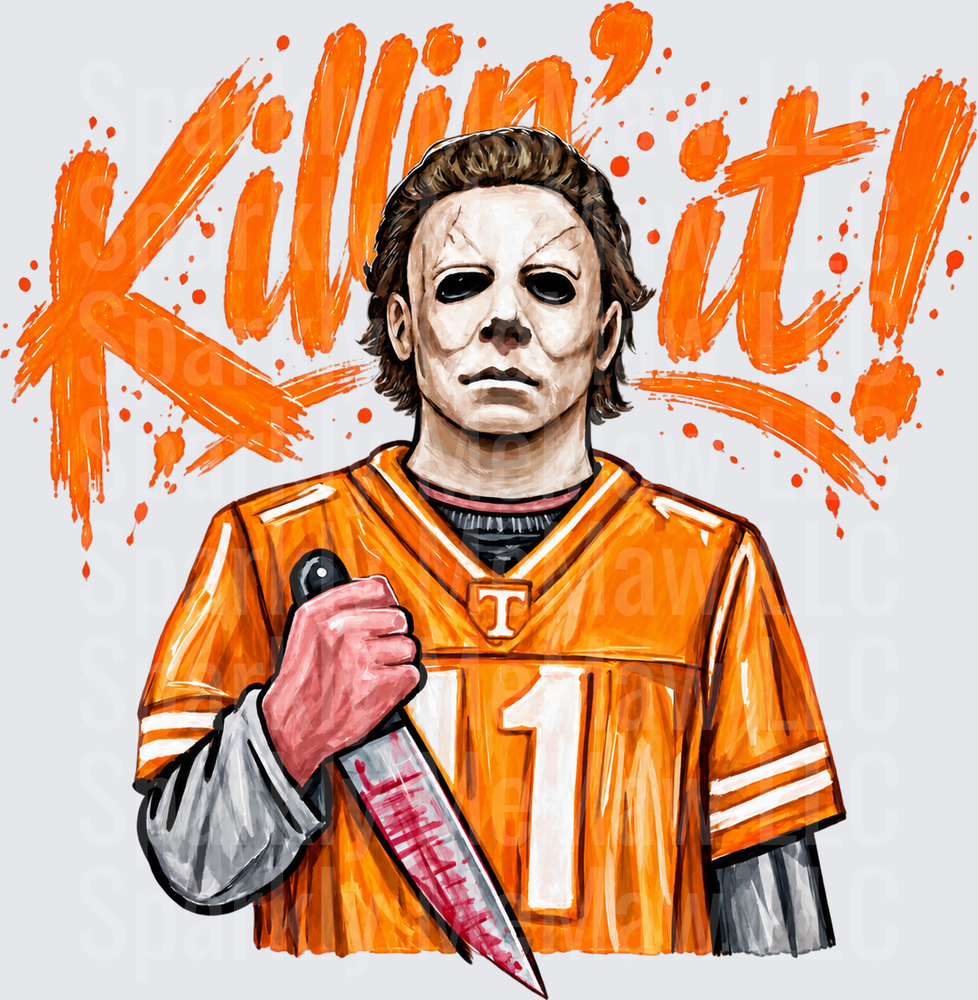 Michael Myers Tennessee Volunteers Killin It UV DTF Decal