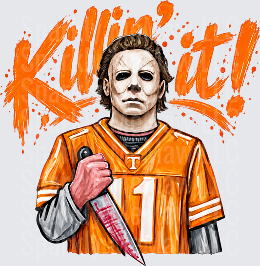 Michael Myers Tennessee Volunteers Killin It UV DTF Decal