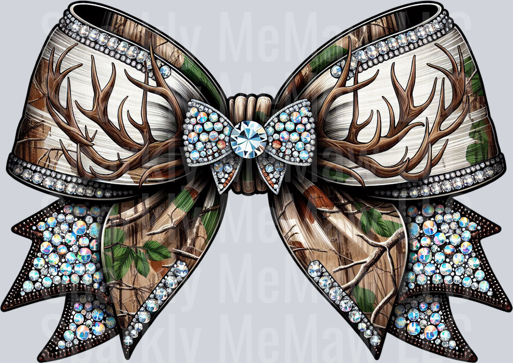 Deer Camo Bow UV DTF Decal (printed in width)