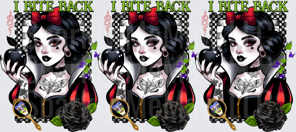 Gothic Snow White I Bite Back UV DTF 16 OZ Wrap