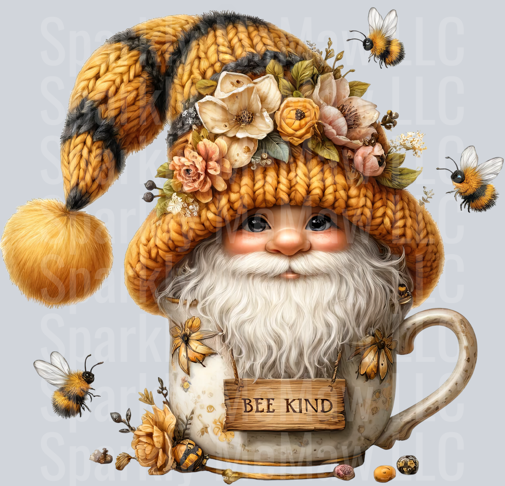 41 Bee Gnome UV DTF Clip Art Decal
