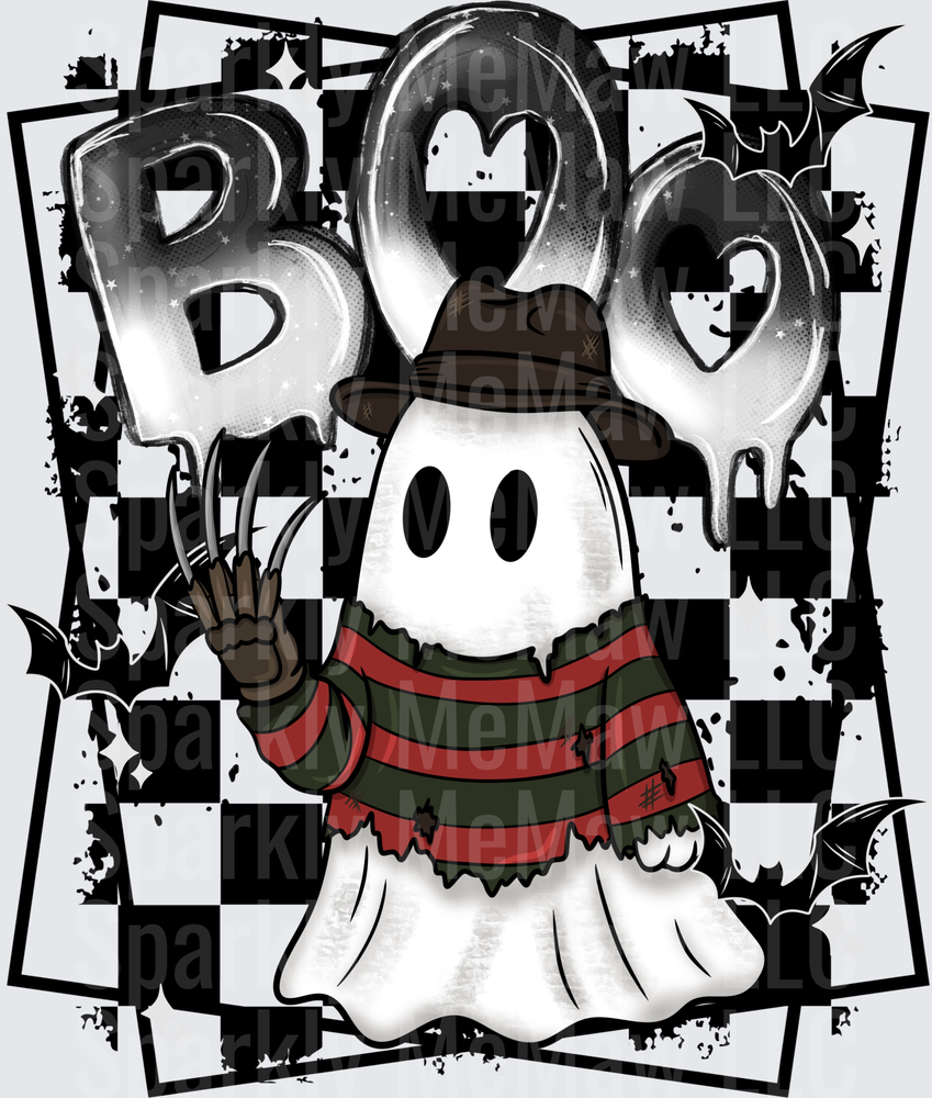 Freddy Krueger Ghost Boo Halloween UV DTF Decal