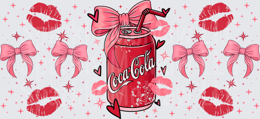 Coca-Cola Coquette Bow Valentine UV DTF 16 OZ Wrap