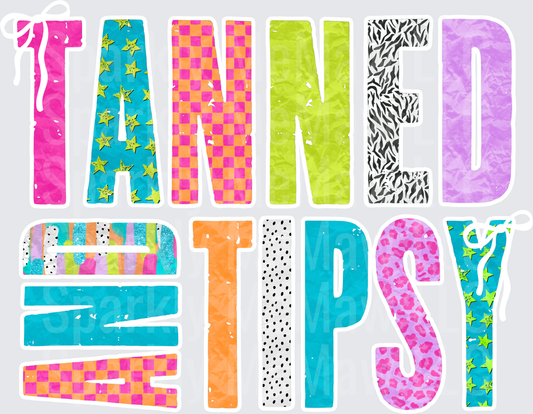 TANGLED AND TIPSY Colorful Patterned Letters UV DTF Decal