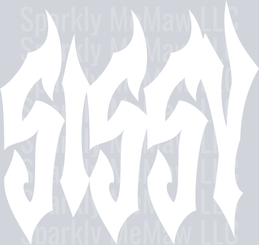 sissy White UV DTF Decal