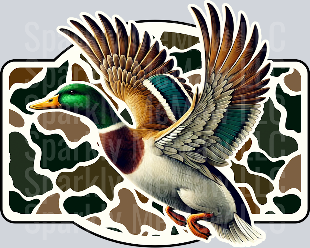 Mallard Camo Duck  UV DTF Decal