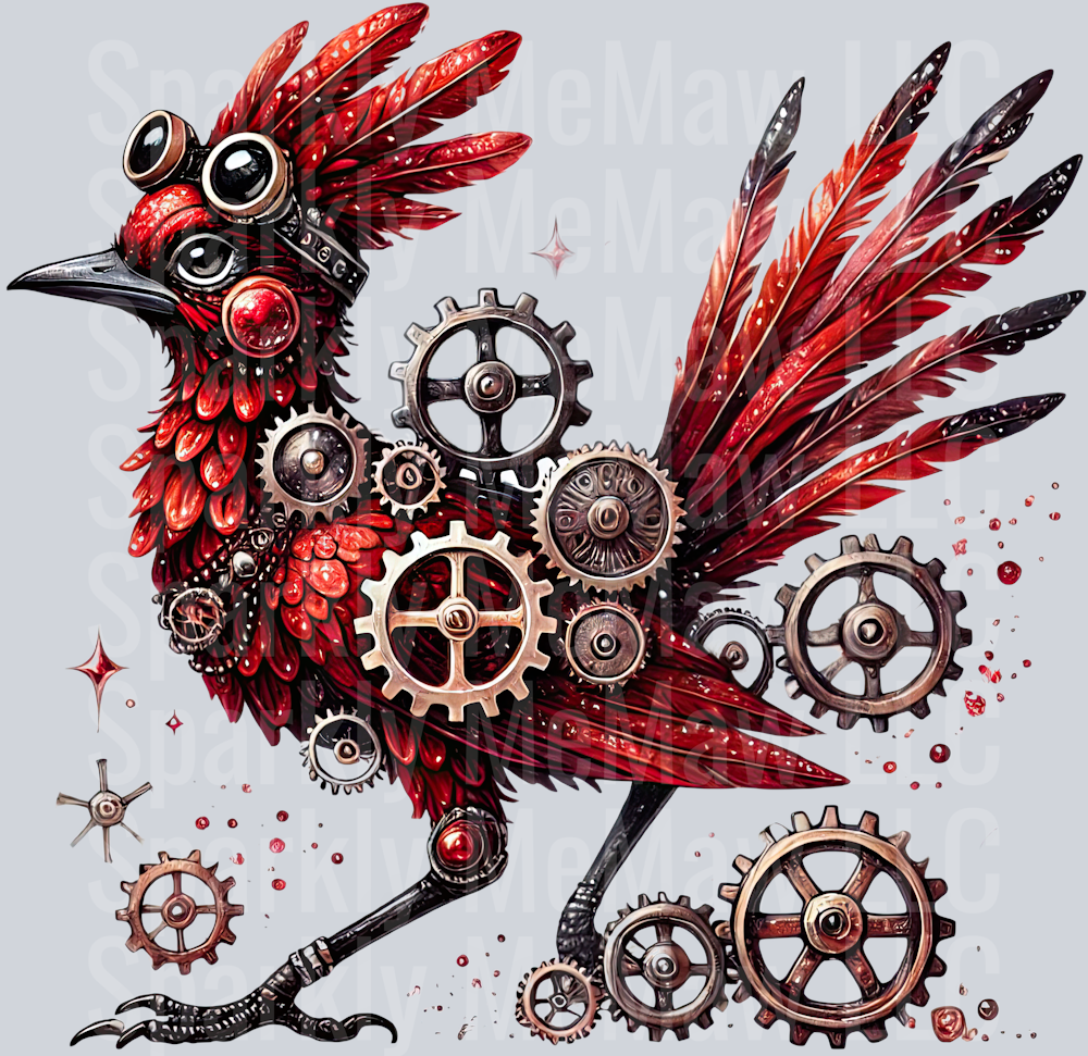 Red Road Runner SteamPunk UV DTF Decal 14