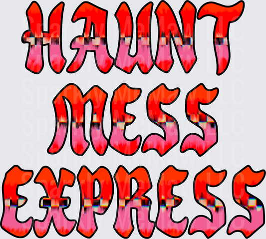Hot Mess Express UV DTF Decal Red Pink Gradient Graffiti Style Lettering